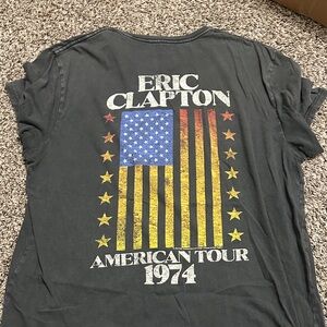 Lee Eric Clapton American Tour 1974 Graphic T-Shirt - Black